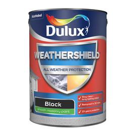 Dulux Weathershield Smooth Masonry Paint Black - 5L