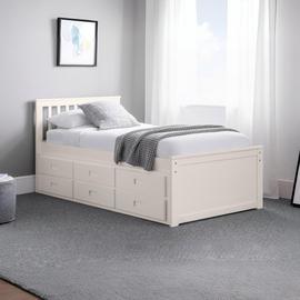 Julian Bowen Maisie Trundle Day Bed & 2 Mattresses - White