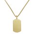 Revere Mens Stainless Steel Gold Colour Dog Tag Pendant