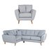 Argos Home Isla Fabric Chair & Left Corner SofaLight Blue