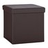 Argos Home Small Faux Leather Stitched Ottoman - Brown