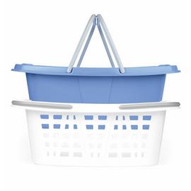 Beldray 26L Set of 2 Laundry Baskets - White & Blue