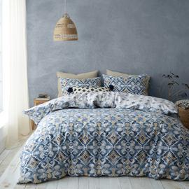 Pineapple Elephant Inara Ikat Indigo Blue Bedding Set