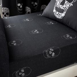 Catherine Lansfield Skulls Black Kids Fitted Sheet