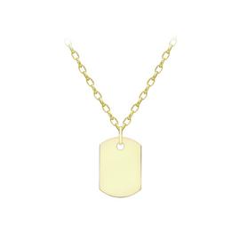 Revere Men's 9ct Gold Personalised Dog Tag Pendant Necklace
