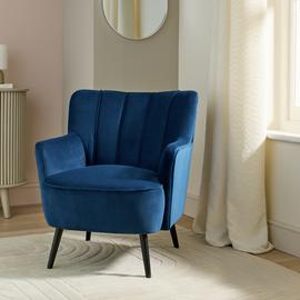 Argos Home Liora Velvet Armchair - Navy
