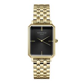 Rosefield Elles Ladies Black Dial Gold Colour Bracelet Watch