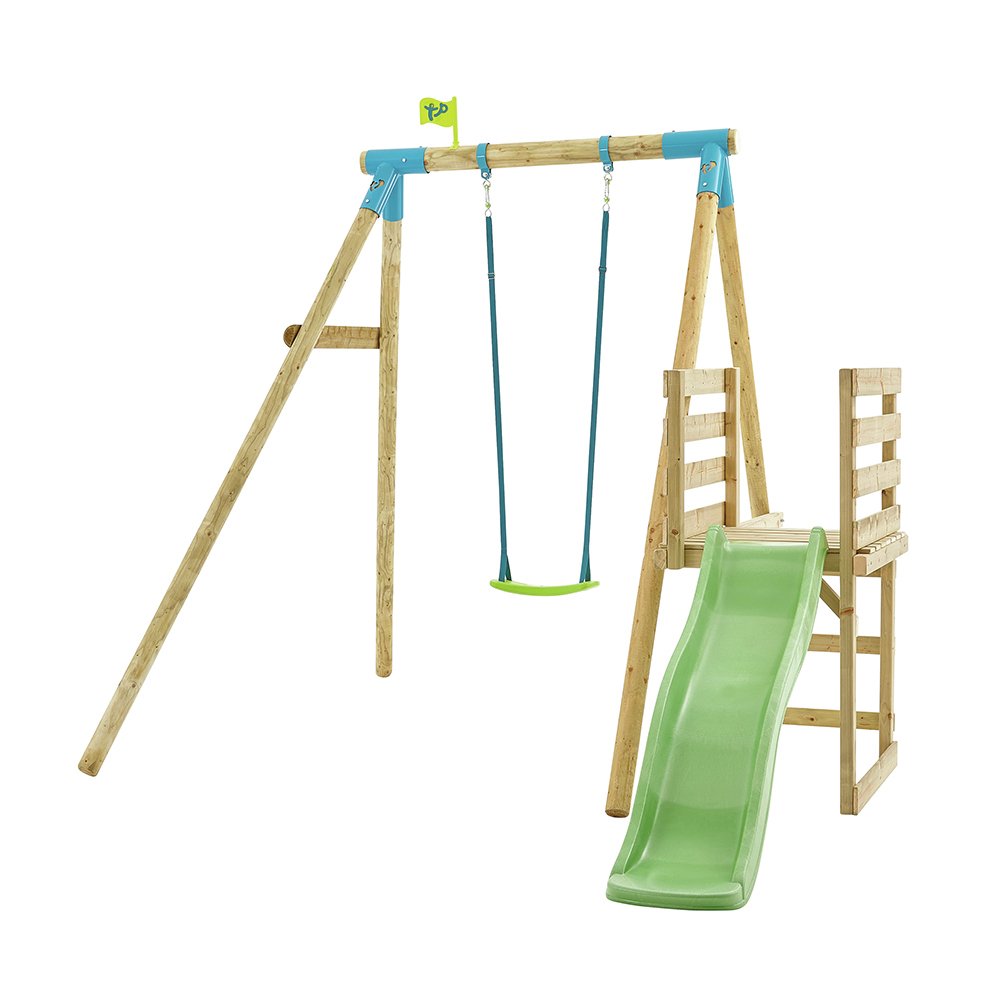 single swing and slide set