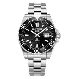 Roamer Premier Mens Black Dial Steel Bracelet Watch