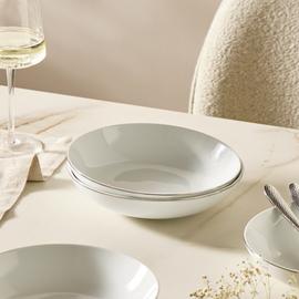 Argos Home Silver Rim 4 Piece Porcelain Pasta Bowls
