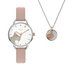 Radley Pale Pink Leather Strap Watch and Coin Necklace Set