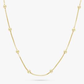 Revere Gold Plated Sterling Silver Beaded Box Chain - 18in