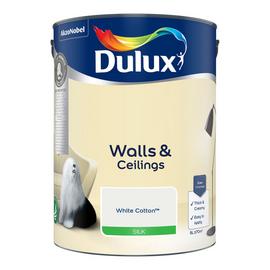 Dulux Walls & Ceilings Silk Paint White Cotton - 5L