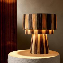 Argos Home Salto Rafia Stripe 3 Tier Table Lamp - Brown