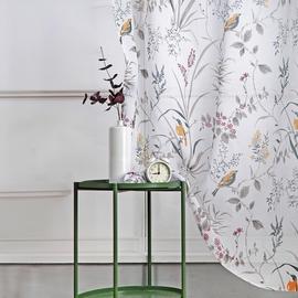 Habitat Birds and Floral Voile Curtains Panel -Multicoloured