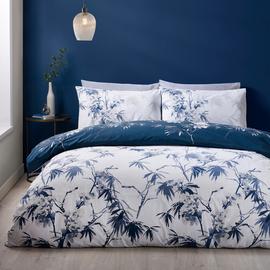 Catherine Lansfield Kyoto Floral Blue Bedding Set