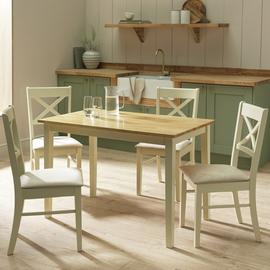 Argos Home Chicago Solid Wood 4 Seater Dining Table - Cream