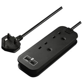 Masterplug 2 Socket USB Extension Lead
