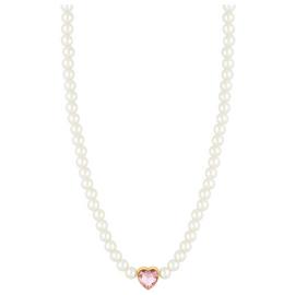Lipsy Pearl Pink Heart Choker Necklace