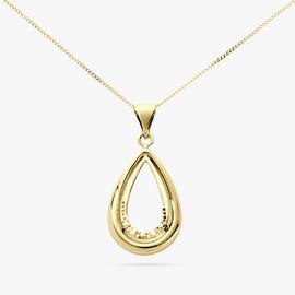 Revere 9CT Yellow Gold Pear Shaped Pendant Necklace