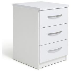 Argos Home Hallingford 3 Drawer Bedside Table -White Gloss