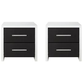 Argos Home Broadway Gloss 2 Bedside Tables Set -Black/ White