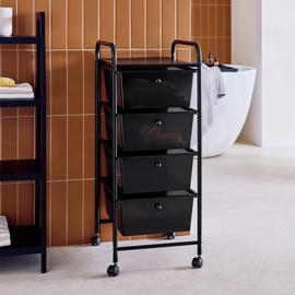 Argos Home 4 Drawer Wheeled Bathroom Storage Trolley-Black