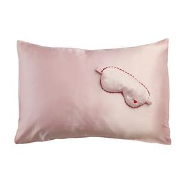 Argos Home Pink Satin Eyemask and Pink Satin Pillow Case Set