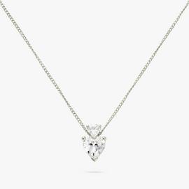 Revere Sterling Silver Heart Cubic Zirconia Pendant Necklace