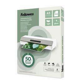 Fellowes A3 Laminating Pouches Gloss Light Duty Pack of 100