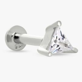Revere Sterling Silver Cubic Zirconia Triangle Stud Earrings