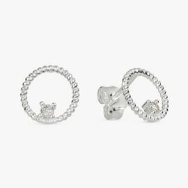 Revere Sterling Silver Cubic Zirconia Circle Stud Earrings