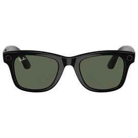 Ray-Ban Meta Wayfarer Glasses - Shiny Black, G15 Green