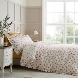 Catherine Lansfield Ditsy Floral Frill Cream Bedding Set
