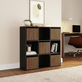 GFW Kube 9 Cube Storage Unit - Black & Walnut