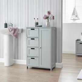GFW Colonial 1 Door 4 Drawer Multi Unit - Grey