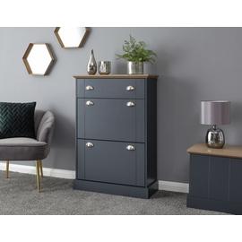 GFW Kendal 2 Tier Shoe Storage Cabinet - Blue