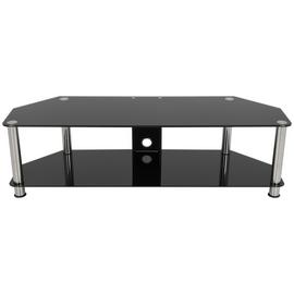 AVF Classic Up to 65 Inch Glass TV Stand - Black and Chrome