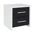 HOME Broadway 2 Drawer Bedside Chest - Black Gloss & White