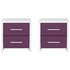 Argos Home Broadway 2 Bedside Tables - Plum Gloss and White