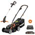 WORX WG927E Cordless 34cm Mower & Trimmer Kit - 2 Batteries