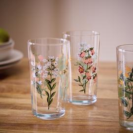 Argos Home Floral Pack of 6 Hi Ball Glasses