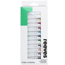 Reeves Acrylic 12 Vibrant Colours Tube Paint Set