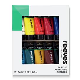 Reeves Acrylic 10 Vibrant Essential Tube Paint Set