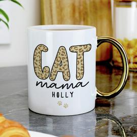 Personalised Message Name Only Cat Mama Ceramic Mug