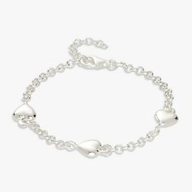 Revere Sterling Silver Triple Puffed Hearts Bracelet