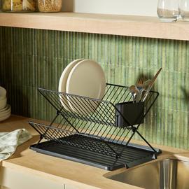 Argos Home X-shaped Cross Dish Rack - Black