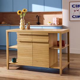 Habitat Leif Solid Wood Kitchen Island - Natural