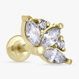 Revere Gold Coloured Tiara Flatback Stud Earrings