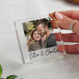 Personalised Message Photo Upload Glass Ornament